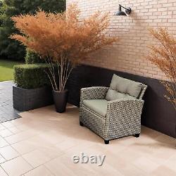 4 Piece Natural Rattan Conservatory Garden Furniture Set Indoor Outdoor