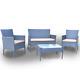 4 Piece Outdoor Garden Furniture Luxury Patio Rattan Sofa Table & Chairs Set