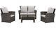4 Piece Patio Set Rattan Garden Furniture Table Chairs Grey Black And Brown