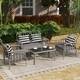 4 Piece Rattan Garden Furniture Set, Garden Sofa Set With Adjustable Back, Grey