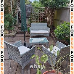 4 Piece Rattan Garden Furniture Set Outdoor Chairs Table Sofa Patio Conservatory