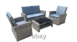 4 Piece Rattan Garden Furniture Set Sofa Outdoor Patio Wicker