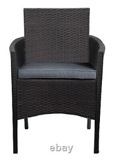 4-Piece Rattan Garden Furniture Set- Wicker Patio Sofa, Chairs, Table & Cushions