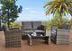 4-piece Rattan Sofa Chair Table Furniture Outdoor Set Garden Patio Conservatory