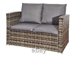 4-Piece Rattan Sofa Chair Table Furniture Outdoor Set Garden Patio Conservatory