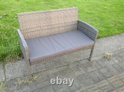 4 Seater Grey Mixed Rattan Sofa Set Dining Table Garden Furniture Outdoor