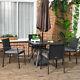 4 Seater Rattan Garden Furniture Set, 5 Pieces Outdoor Dining Set With Cushions