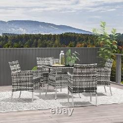 4 Seater Rattan Garden Furniture Set Patio Conservatory Grey