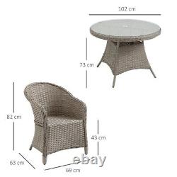 4 Seater Rattan Garden Furniture Set Round Table Outdoor Patio Seat Cushion