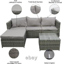 4 Seater Rattan Garden Furniture Set Table Chairs Sofa Wicker Outdoor Patio Set