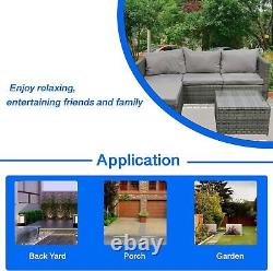 4 Seater Rattan Garden Furniture Set Table Chairs Sofa Wicker Outdoor Patio Set