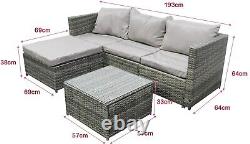 4 Seater Rattan Garden Furniture Set Table Chairs Sofa Wicker Outdoor Patio Set