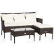 4 Seater Rattan Garden Furniture Set With Cushioned Sofa