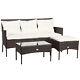 4 Seater Rattan Garden Furniture Set With Cushioned Sofa-white