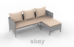 4 Seater Rattan Garden Furniture Sofa Set Patio Outdoor Corner Lounge L-Shape