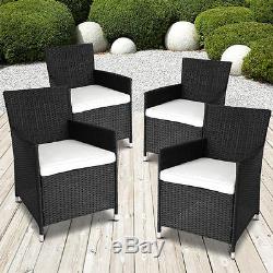 4 X Rattan Garden Furniture Dining Chairs Set Outdoor Patio