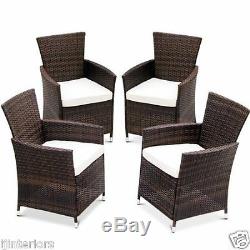 4 X Rattan Garden Furniture Dining Chairs Set Outdoor Patio Conservatory Wicker