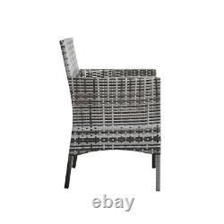 4 piece Rattan Garden Furniture Set Chair Mixgrey Wicker Cushion Sofa Table