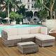 4 Seats Outdoor Sofa Rattan Garden Furniture Set Grey Cannes