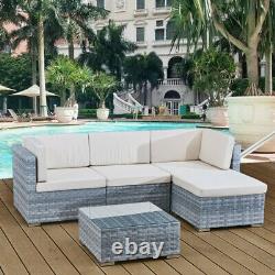 4 seats outdoor sofa rattan garden furniture set Light grey CANNES