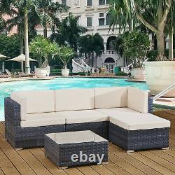 4 seats outdoor sofa rattan garden furniture set Ocean grey CANNES