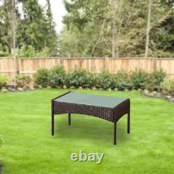 4PC Brown Rattan Garden Furniture Patio Seating Sofa Chairs Table Set Outdoor