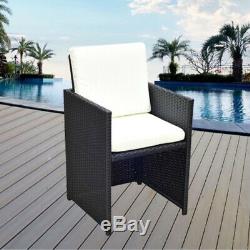 4PCS Patio Ratten Garden Furniture Set Table Chair Sofa cushion Outdoor indoor