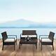 4pcs Rattan Garden Furniture Chairs 4 Seater Sofa Coffee Table Outdoor Patio