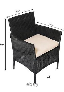 4Pc Rattan garden Furniture Set With Table, Sofa And 2 Chairs