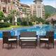4pcs Rattan Garden Furniture Set Patio Outdoor Table Chairs Sofa Conservatory Bn