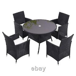 4Seater Rattan Furniture Dining Set Garden Table & Chair Patio Outdoor Wicker UK