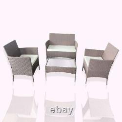 4piece Rattan Garden Furniture Sofa patio Brown Outdoor Chairs Table 4PC Coffee