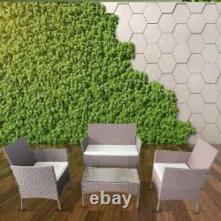 4piece Rattan Garden Furniture Sofa patio Brown Outdoor Chairs Table 4PC Coffee