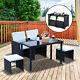 5 Pc Rattan Set Wicker Coffee Chair Table Garden Cushion Furniture Conservatory
