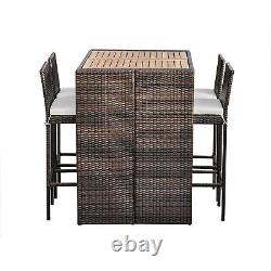 5 Pcs Rattan Garden Patio Furniture Bar Dining Table & Chair Set by Teamson Home