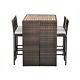 5 Pcs Rattan Garden Patio Furniture Bar Dining Table & Chair Set By Teamson Home