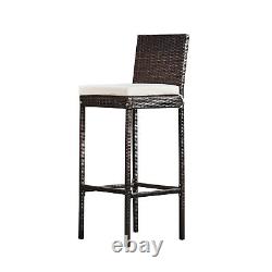 5 Pcs Rattan Garden Patio Furniture Bar Dining Table & Chair Set by Teamson Home