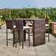 5 Pcs Rattan Patio Bar Table & Chair Set