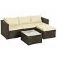 5-piece Garden Furniture Corner Sofa Set Pe Rattan Patio Furniture Outdoor Couch