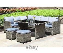 5-Piece Rio Rattan Garden Furniture Set-Mixed Grey