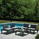 5 Rattan Chairs & Table Outdoor Garden Patio Deck Furniture Cushioned Table Set