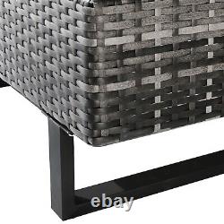 5-Seater Luxury Rattan Garden Furniture Set Grey Patio Outdoor Corner Sofa Set