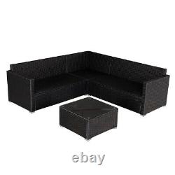 5 Seater Rattan Furniture Set Garden Corner Sofa Table with Cushion Cover Patio