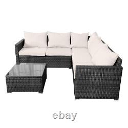 5 Seater Rattan Furniture Set Lounge Corner Sofa Set Table Cushion Cover Garden
