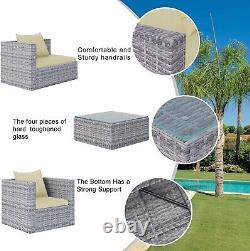 5 Seater Rattan Lounge Sofa Set Garden Furniture Patio Corner Outdoor Unit