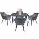 5pc Patio Rattan Wicker Table Chairs Sofa Dining Garden Set Furniture Outdoor
