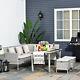 5pcs Rattan Dining Set With Sofa, Coffee Table Footstool Garden Furniture