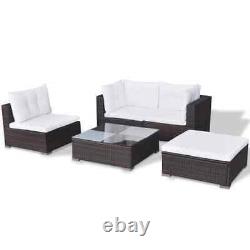 5pcs Patio Garden Furniture Rattan Corner Sofa Coffee Table Cushion Set 3 color