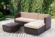 5pcs Rattan Garden Outdoor Furniture Patio Sofa Set Chairs With Glass Table