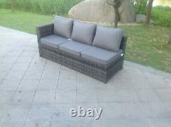 6 Seater Corner Rattan Sofa Set Coffee Table Out Door Garden Furniture Grey Mix